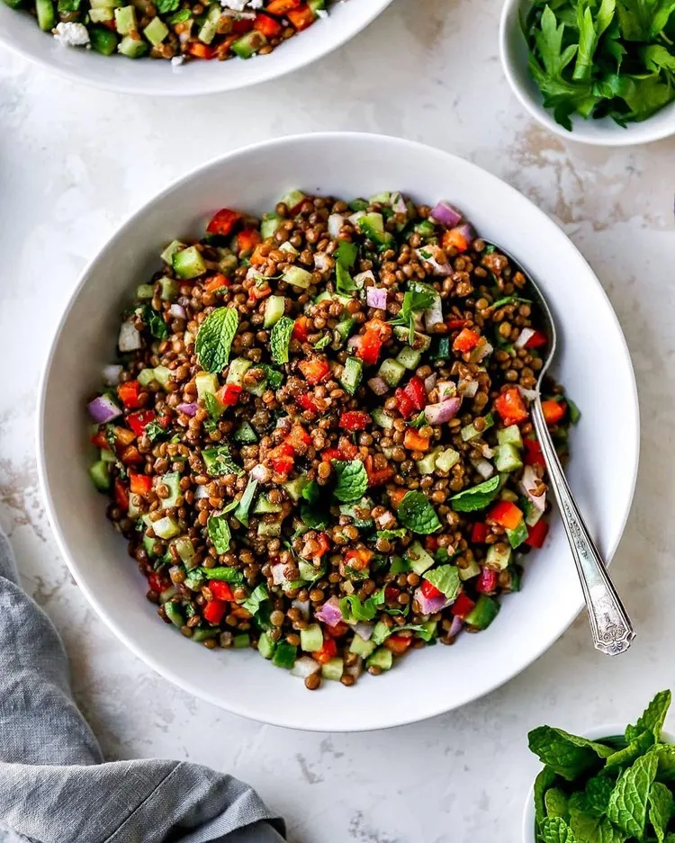 meilleures recettes salade composée de lentilles été végétarienne