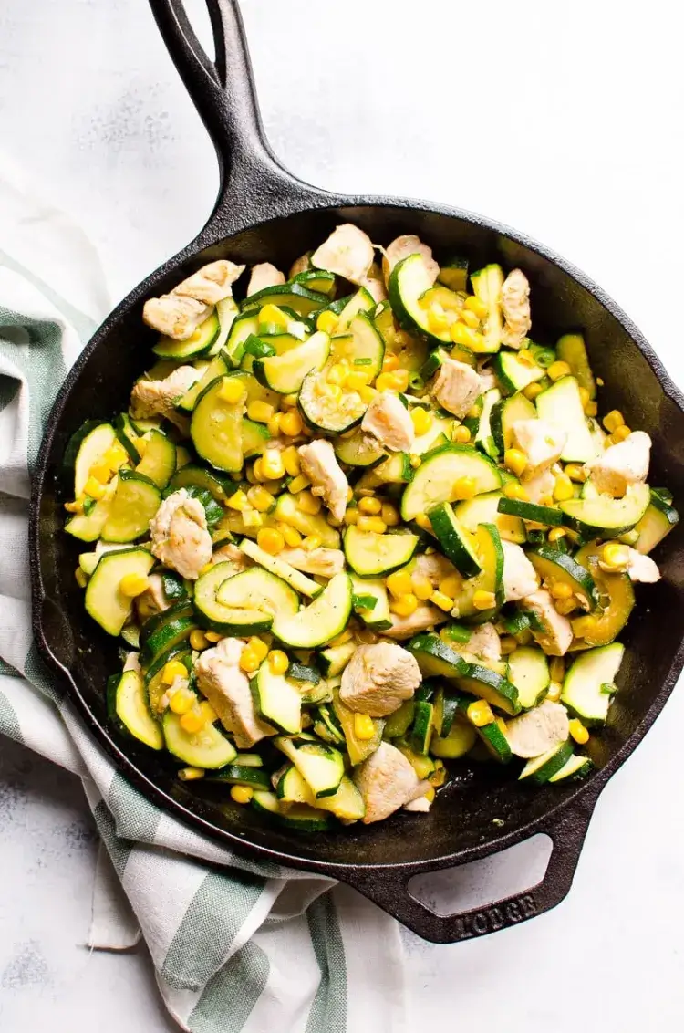 recette aux courgettes diététique poelée poulet mais familial petit budget