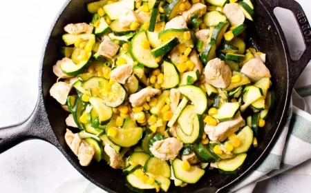 recette diététique courgettes poele poulet mais familial petit budget