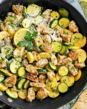 recette repas facile sain printemps 2024 blancs poulet aux courgettes courge parmesan citron