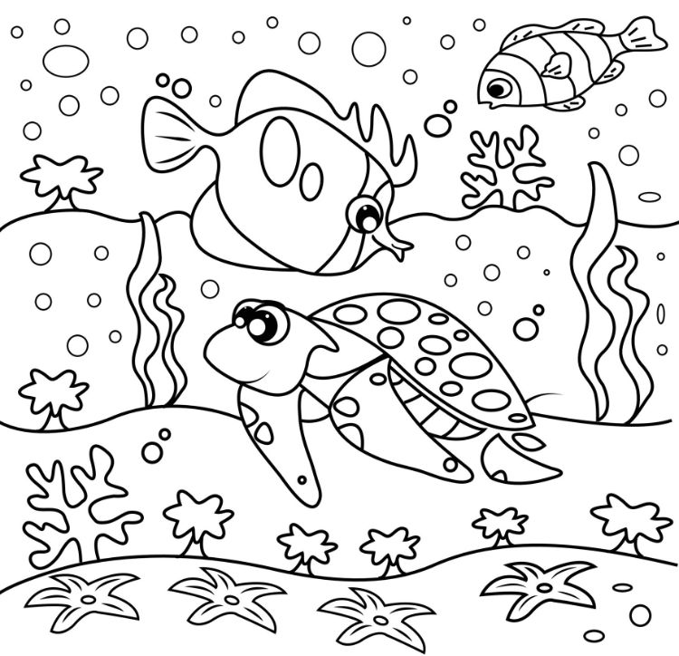 coloriage pour garçon maternelle pages gratuites thème animaux dans la mer océan