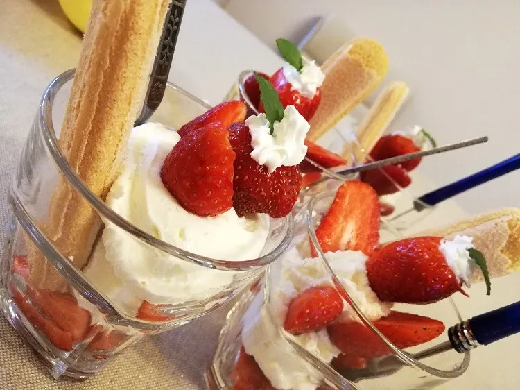 crème dessert au mascarpone et fraises