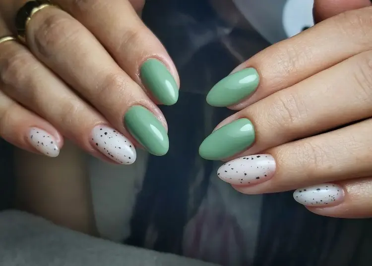 idées ongles en gel été 2024 vert manucure femme moderne 