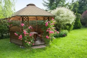 quelle plante grimpante pour une gloriette jardin tonnelle pergola rosier grimpant