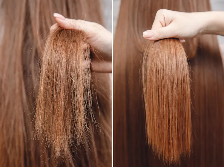 traitement à la kératine pour cheveux avant et après