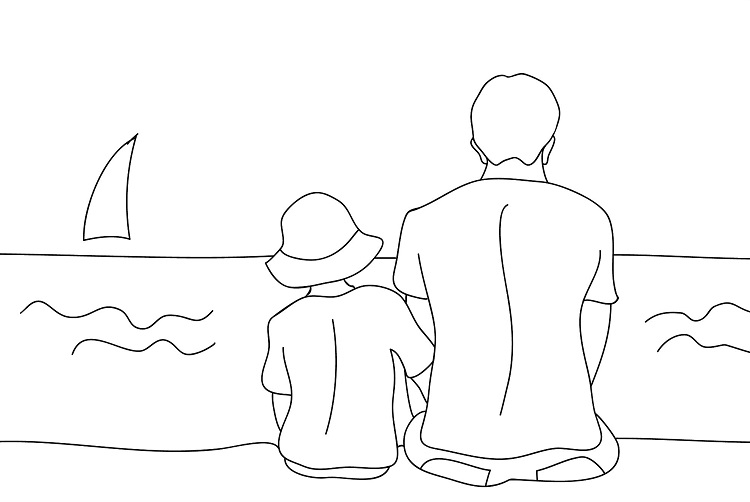 coloriage minimaliste idéal pour réaliser avec des peintures aquarelles