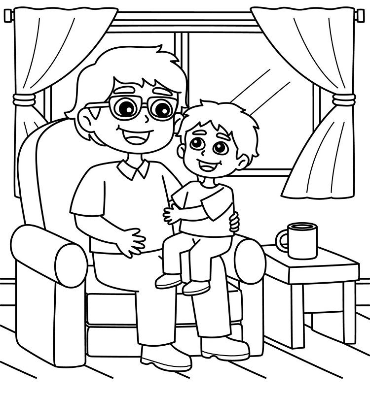 coloriage pour le meilleur papa qui me raconte des histoires