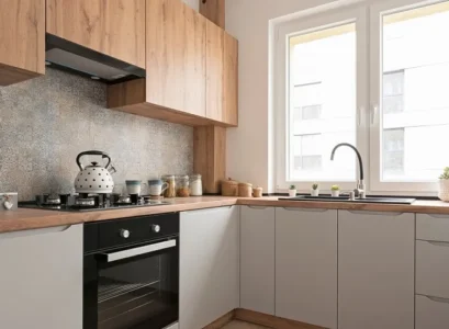 aménagement de la cuisine sous fenêtre
