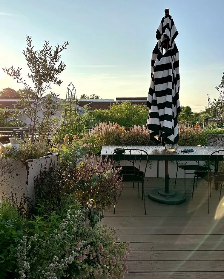 idée aménager un jardin avec un coin repas sur une terrasse d'appartement en ville