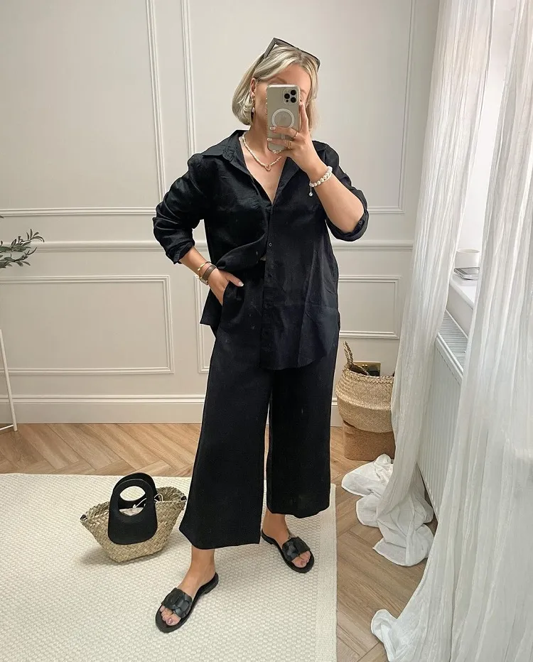 idée tenue en lin femme 40 50 ans tendance mode été 2024