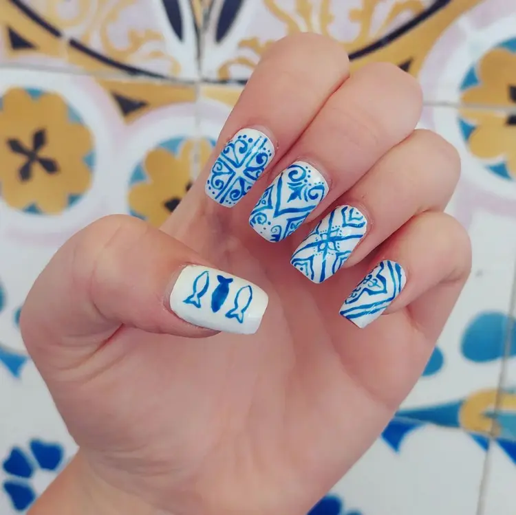 nail art inspiré par le portugal sminkerina instagram