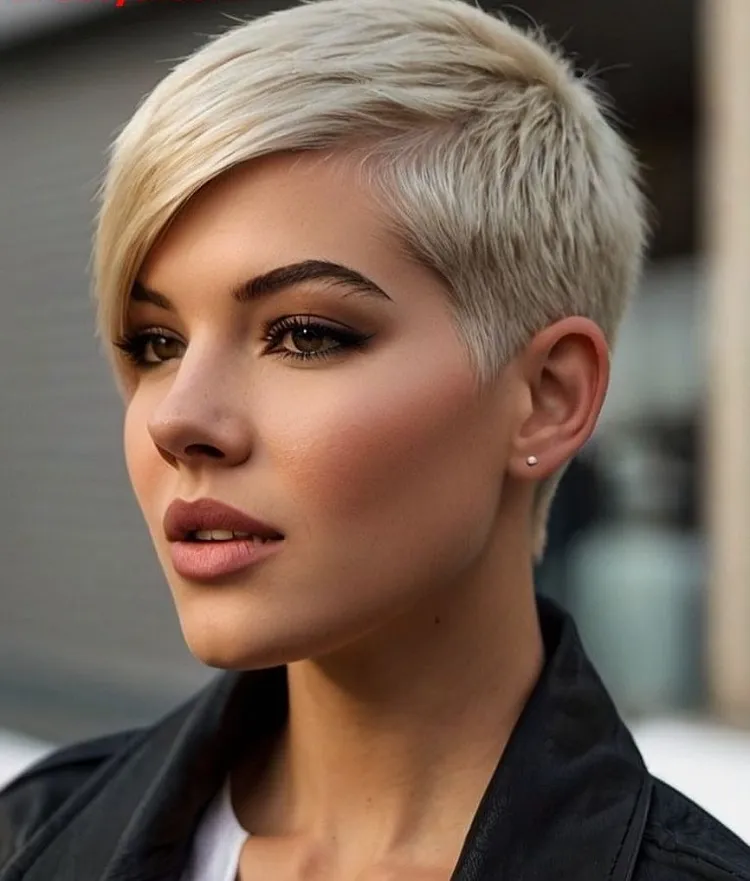 pixie en blond platine tendance été 2024