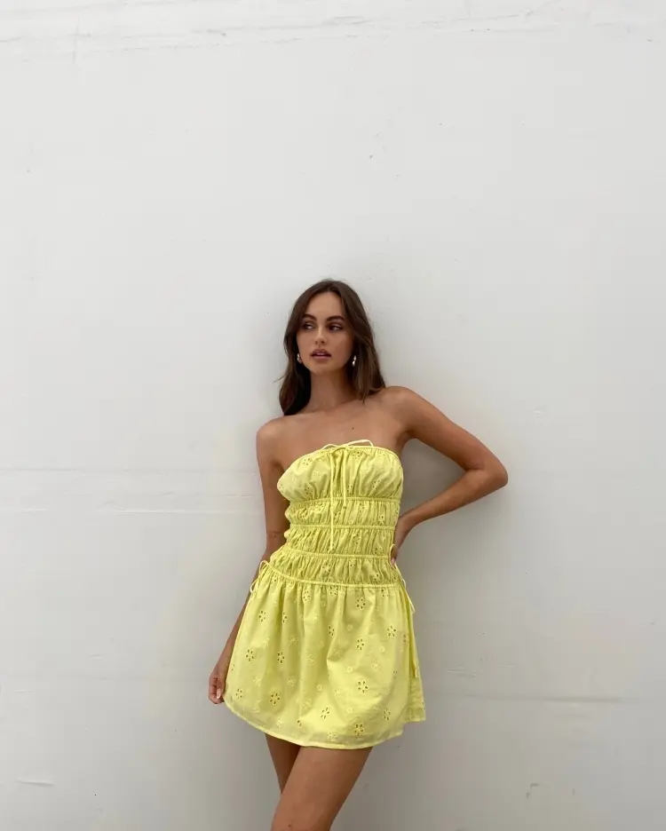 robe tendance girlcore en jaune 