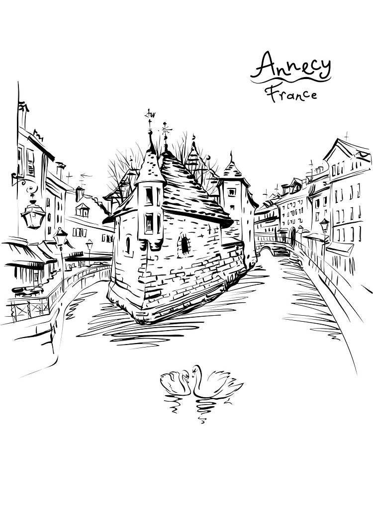 annecy france coloriage