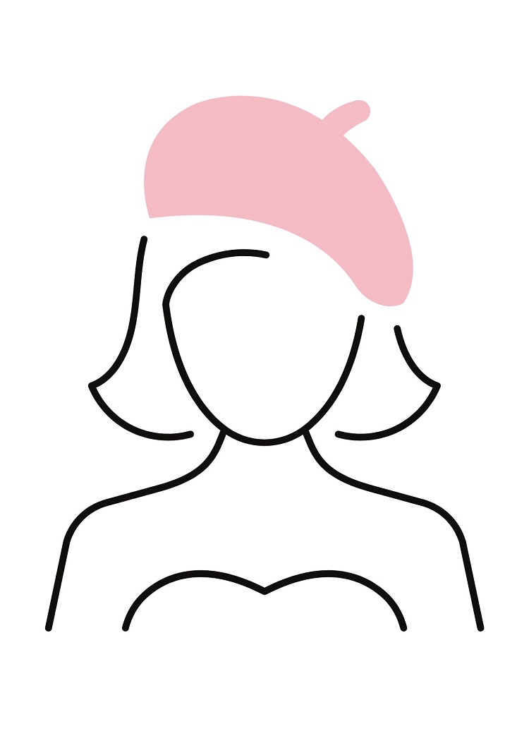 fille avec une béret rose