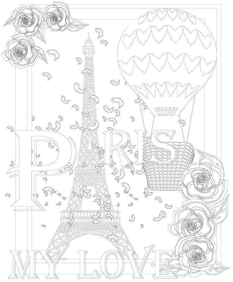 La Tour Eiffel avec des fleurs