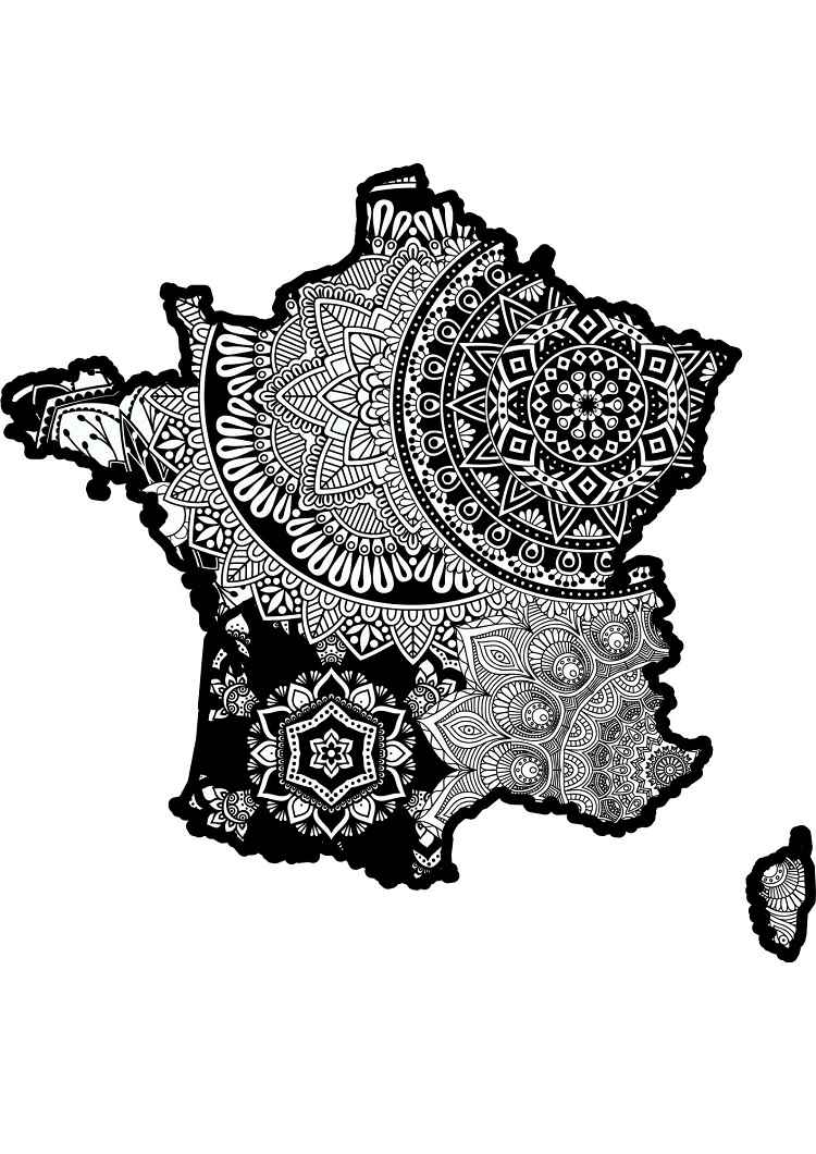 mandala france coloriage pour petits et grands