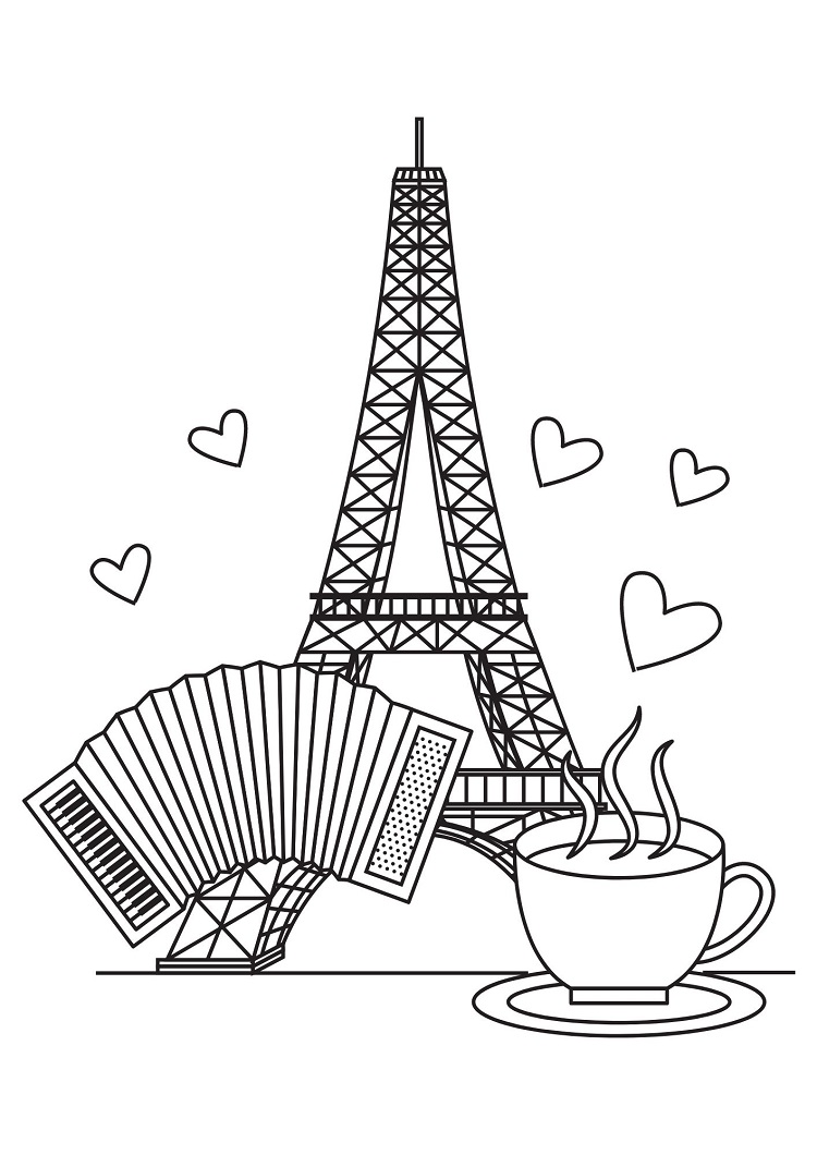 paris coloriage simple pour enfants