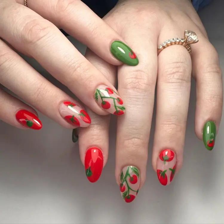 nail art août 2024 tomato girl aesthetique design 