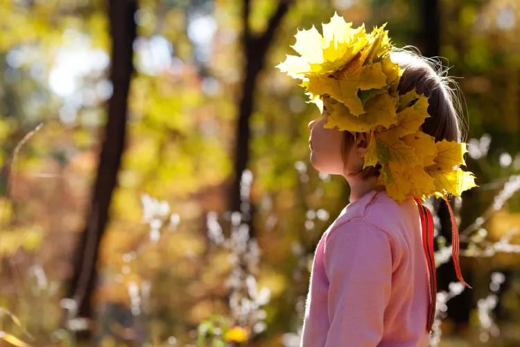 activités d’automne à faire avec les enfants de la maternelle couronne de tête avec des feuilles de châtaignier