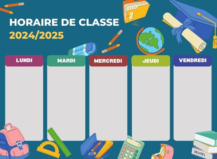 calendrier scolaire 20242025 modèles à imprimer