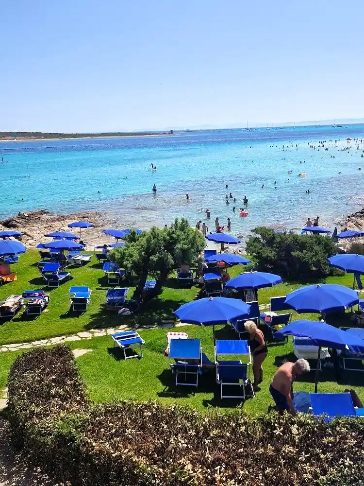 plage la pelosa avec la mer turquoise