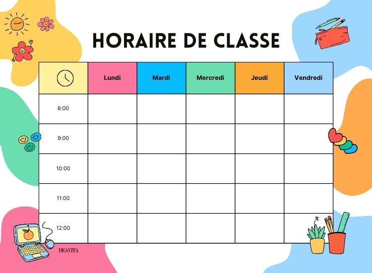 horaire scolaire 2024 2025