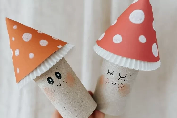 fabriquer des champignons en rouleau de papier toilette