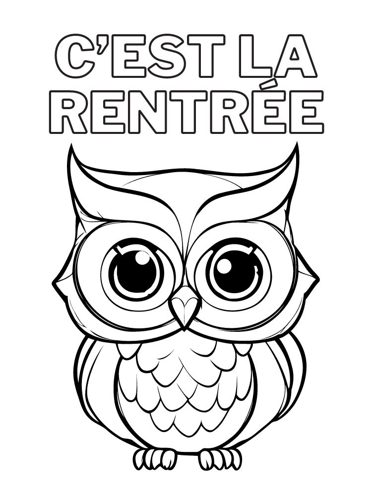 coloriage hibou pour les étudiants