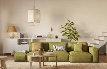 les murs dans des tons nude sont la base parfaite pour le mobilier dans des couleurs audacieuses