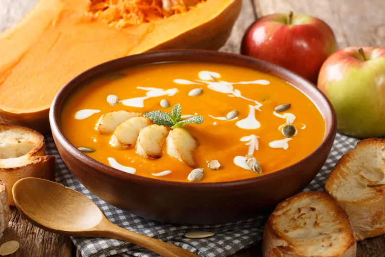 soupe d'automne à la courge butternut et à la pomme