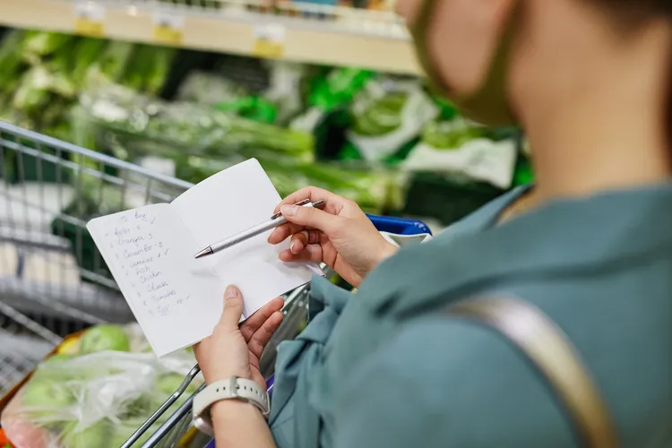 liste pour les courses alimentaires