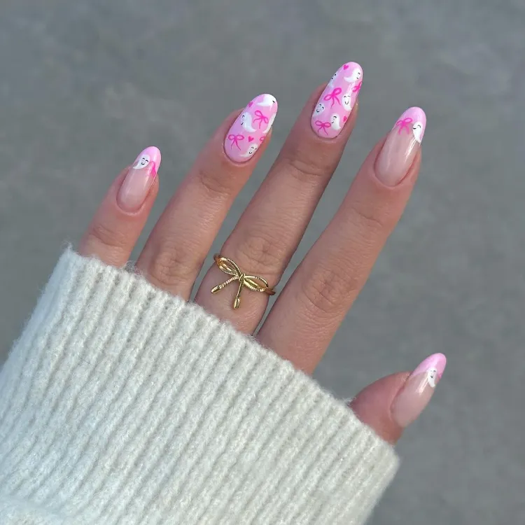 Nail art Halloween ou Octobre rose : Pouquoi pas les deux