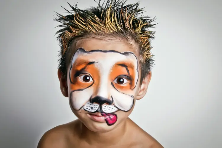 idée makup enfant halloween tigre garçon fille