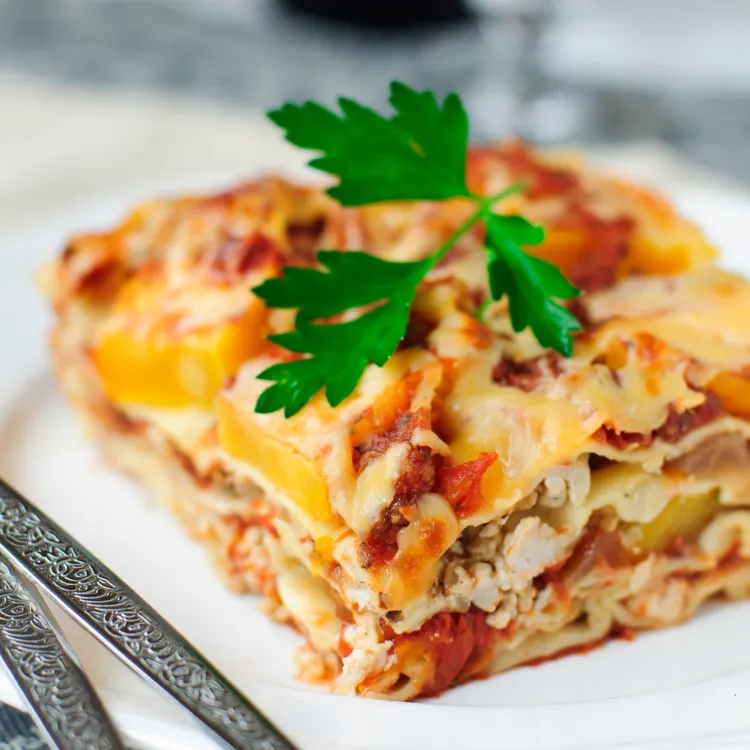 qui pourrait résister à une lasagna délicieuse à la courge butternut et aux champignons