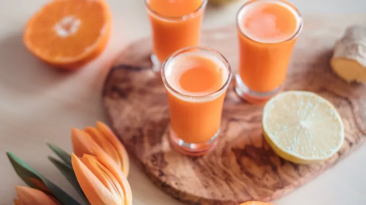 recette de shot à l'orange et au gingembre pour le bien être et l'immunité