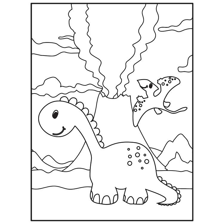 Page de coloriage sur les dinosaures