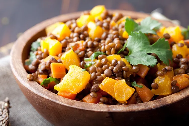 salade arabe aux lentilles et au potiron