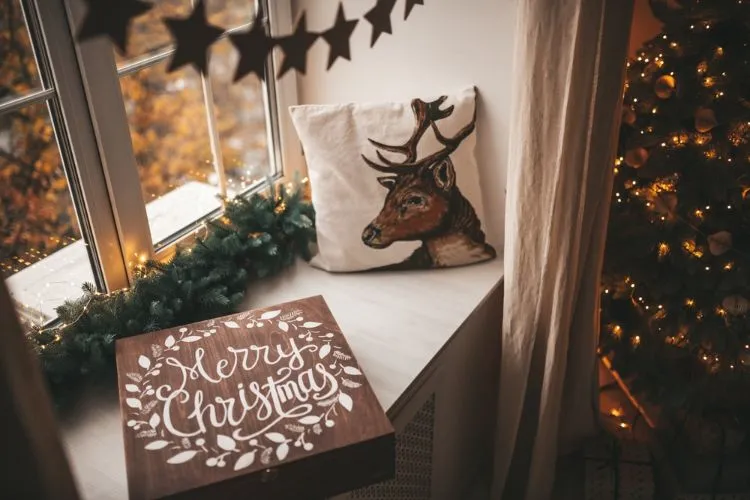 décoration de noël en vert et brun