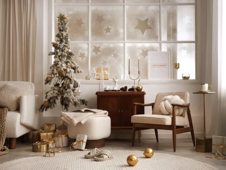 décoration de noël sophistiquée et tendance avec des matériaux naturels