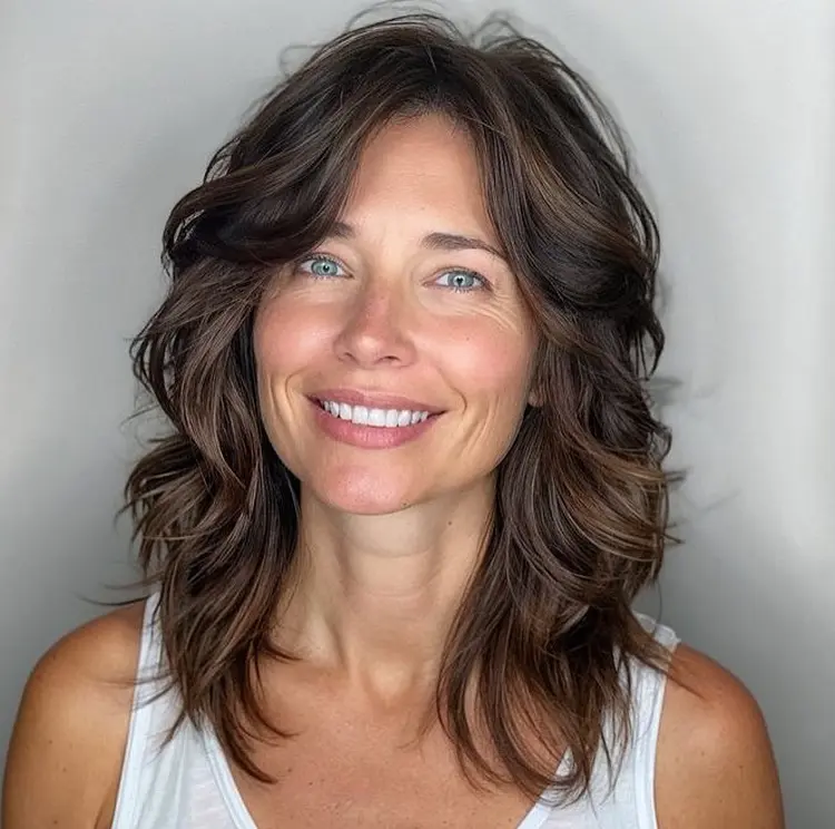 coiffure mi longue dégradée pour femme 40 ans tendance 2025