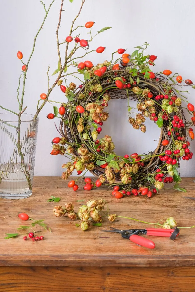 déco noel avec des baies rouges à faire soi même