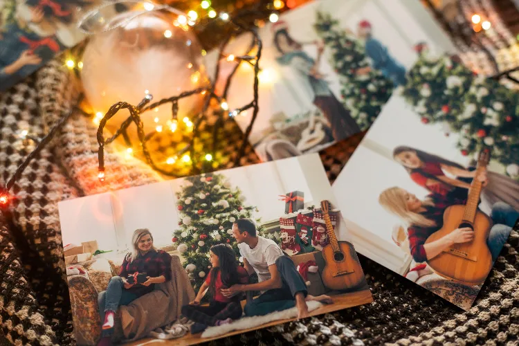 des photos de la famille à garder dans un album de souvenirs de noël