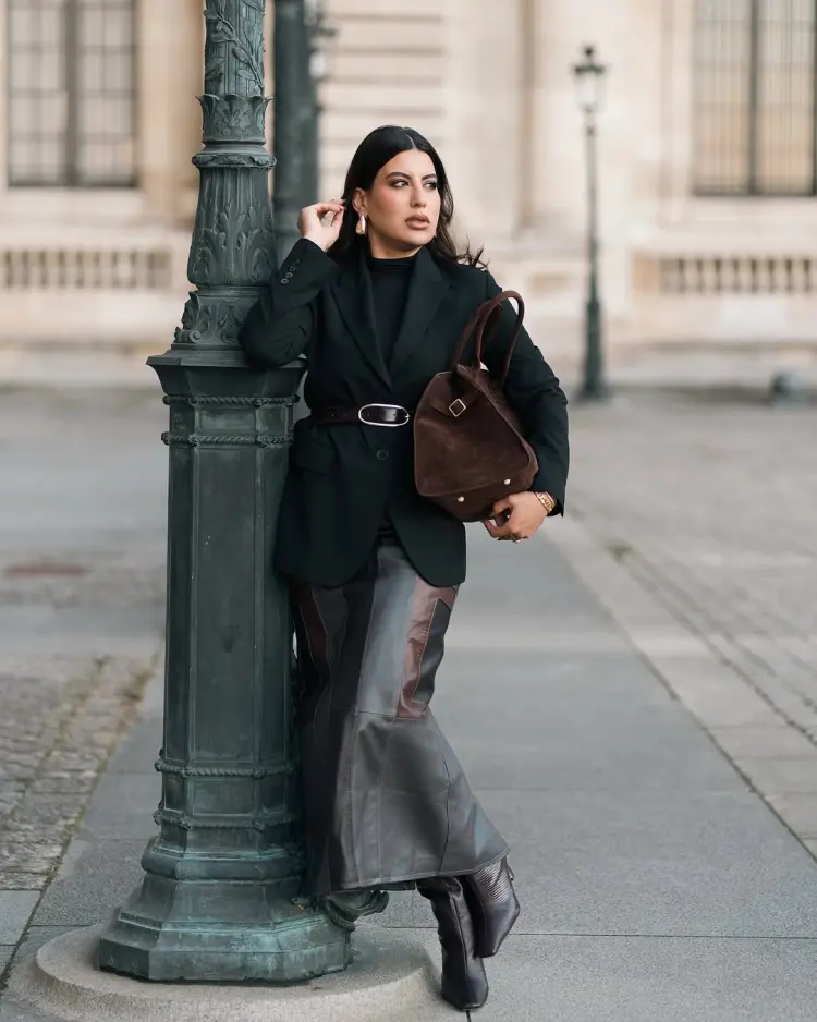 look tendance femme 45 ans jupe 