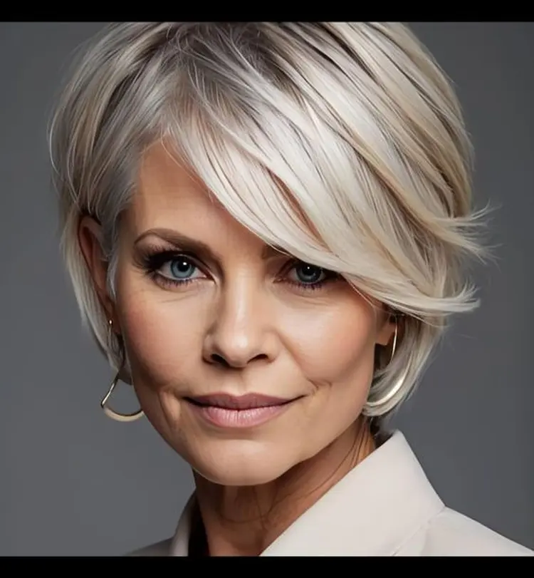 coupe de cheveux courte pour femmes de 60 ans