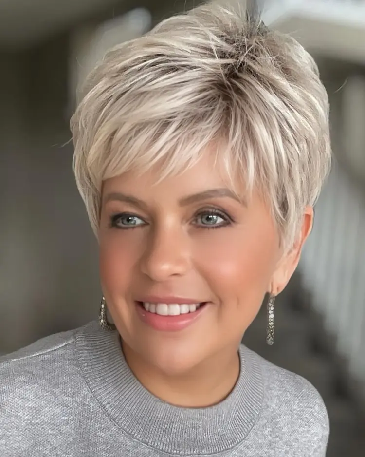 coupe de cheveux courte pour femmes de 60 ans