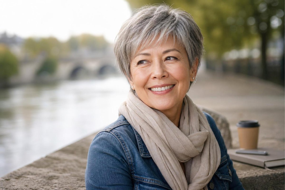 coupe courte effilée volumineuse sur le dessus nuque dégagée style moderne et naturel facile à coiffer