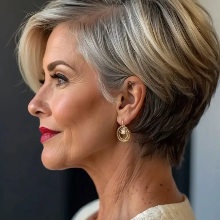 coupe de cheveux courte pour femmes de 60 ans