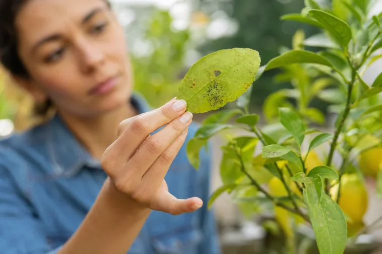 le citronnier a des trous dans les feuilles