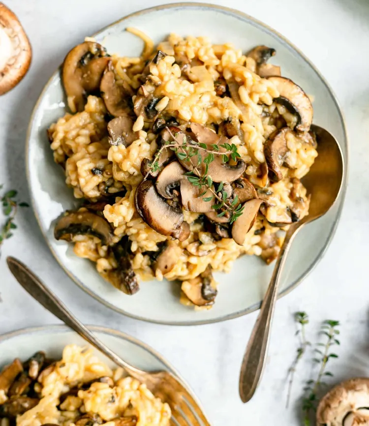 quel plat manger pendant le carême une recette facile de risotto végan crémeux aux champignons